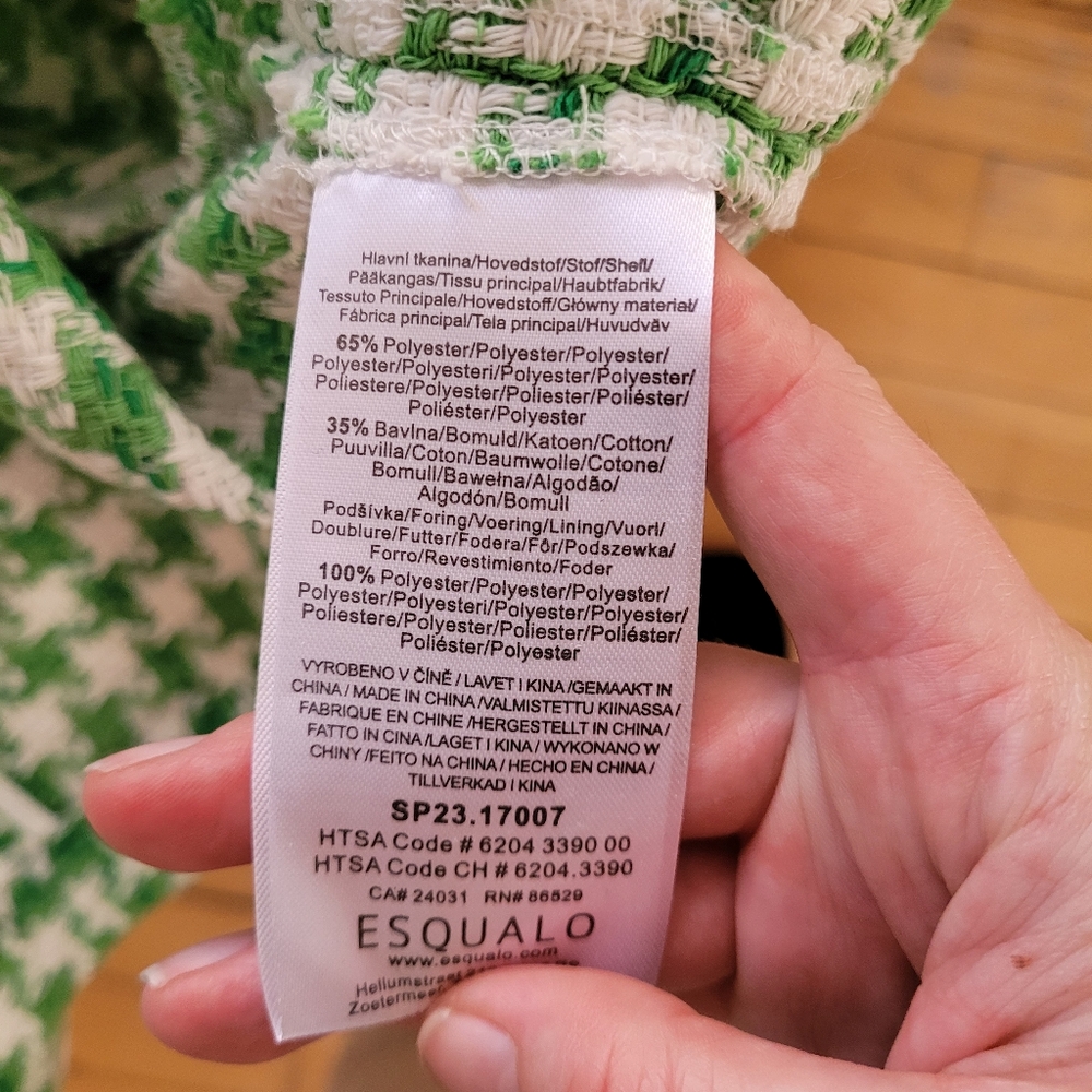Esqualo Green Houndstooth Women's Jacket - Picture 8 of 8